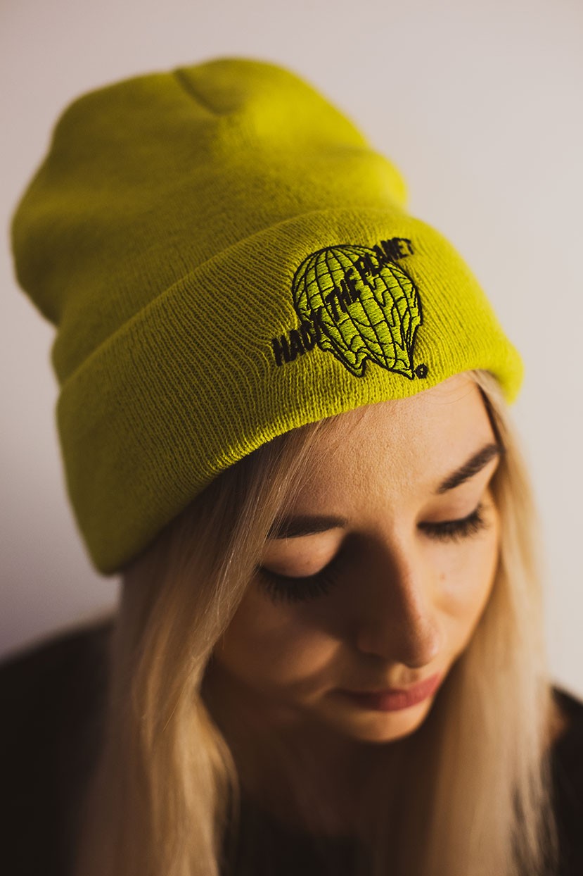 HASHASHINS CZAPKA BEANIE - HACK THE PLANET (AQUAMARINE)